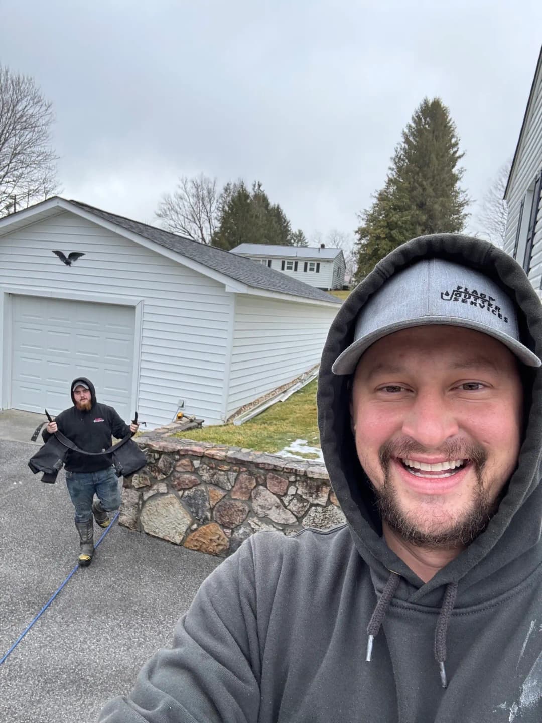 Finished seamless gutter installation